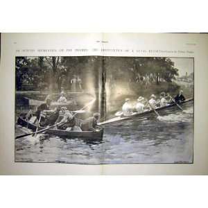  Thames Regatta Boat Prater River Old Print 1903