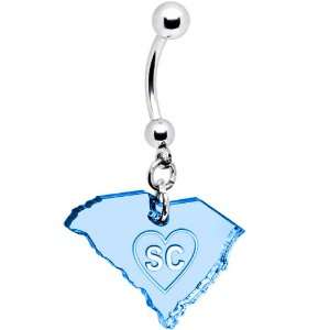  Light Blue State of South Carolina Belly Ring Jewelry