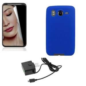  HTC INSPIRE 4G BLUE SILICONE CASE, TRAVEL HOME WALL 
