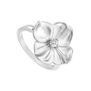   Flower Ring  .925 Sterling Silver   0.10 CT TGW 