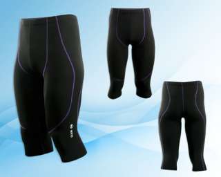 New Mens Muscle Compression Pants Under Layer 3/4 Short Pants 
