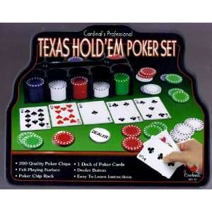  Texas Holdem Poker Set 200 Quality poker Chips Felt and 