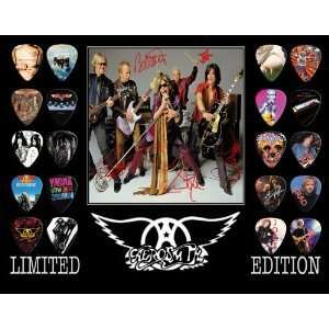  Aerosmith Framed 20 Guitar Pick Set Platinum Musical Instruments