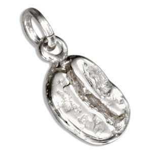  Sterling Silver 3D Coffee Bean Charm Jewelry