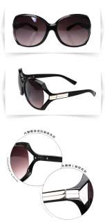 Vintage fashion big black frame sunglasses UV400  