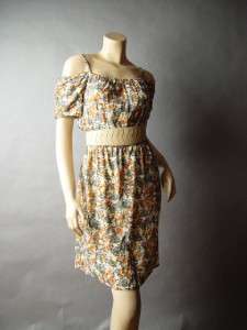 Romantic Boho Vtg y Bohemian Floral Print Belted Casual Off The 