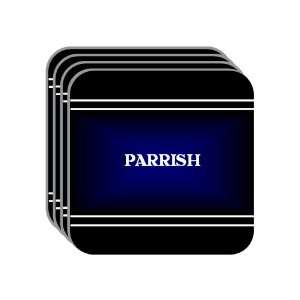 Personal Name Gift   PARRISH Set of 4 Mini Mousepad Coasters (black 