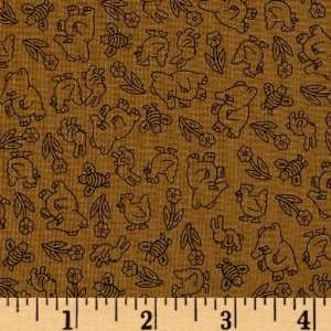  44 Wide Tawny Scrawny Lion Animal Toss Brown Fabric By 