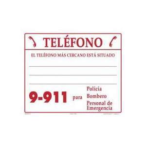  Telephone Location 9 911 Aluminum Sign Spanish 6008Wa1210S 