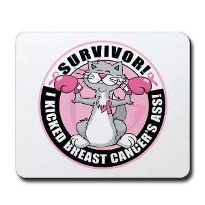  BC Survivor Boxing Cat Breast cancer Mousepad by 