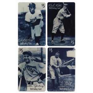  Collectible Phone Card Baseball Legends (Lou Gehrig, Babe 