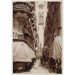  1928 La Boqueria Market Barcelona Spain Photogravure 