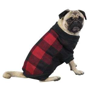 EAST SIDE CHECKERED KNIT WINTER DOG SWEATER PLAID NEW  