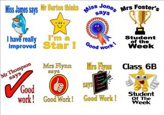 custom X24 TATTOOS teachers NAME PERSONALISED student REWARD stickers 