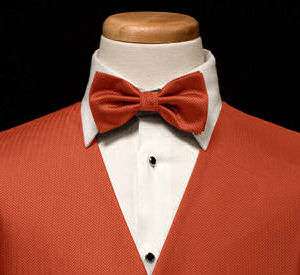 Tuxedo Vest & Tie   Herringbone   Persimmon  