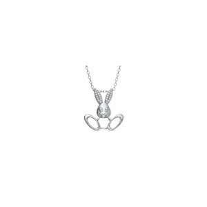   Diamond Accent Bunny Outline Pendant in Sterling Silver ss word charms