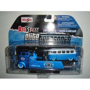   COE Flatbed Blue With Volkswagen Van Samba White/Blue Toys & Games
