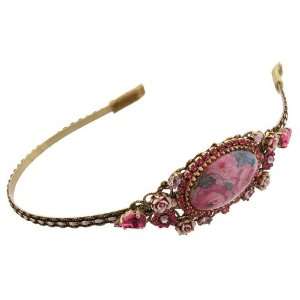 Michal Negrin Graceful Tiara Designed with Fuchsia and Light Purple 