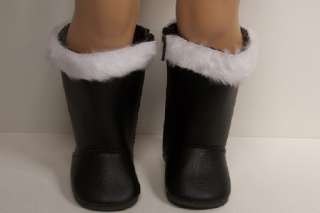 BLACK Santa Snow Boots Doll Shoes For American Girl♥  