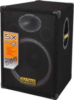 DJ TECH Two Way 500 Watts Max Stage Duty Professional Speaker System 