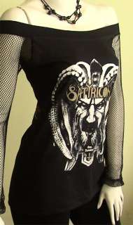 SATYRICON Black Metal Goth DIY Women Top Shirt size M  