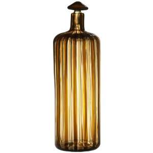  Venini Canne 11.75 Inch Brown and Straw Yellow Bottle 