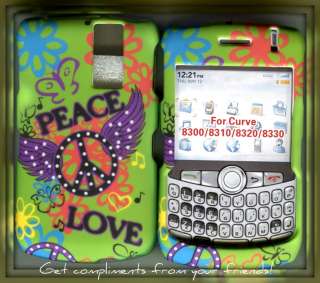 Blackberry Curve 8310 8320 8330 hard phone cover case love and peace 