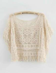 DNM09 New Style Hollow Gorgeous Tassels Fringe Crochet Knit Pullover 