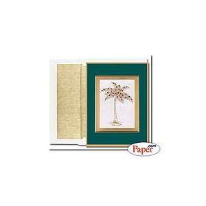  Brett Boxed Holiday Cards   Gold Palm Tree   5 7/8 x 4 3/8 