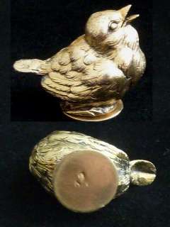 Antique French Sterling Silver & Vermeil/Gilt Salt in Form of Bird or 