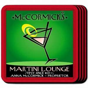  Personalized Martini Cosmo Coaster Set