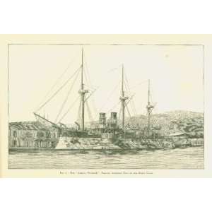  1887 Print French Battleship Admiral Duperre Everything 