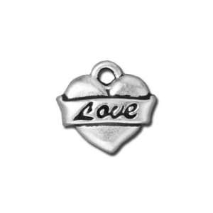  14mm Antique Silver Love Heart Charm by TierraCast Arts 
