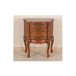  Lauren & Co Carved Three Drawer Scalloped Night Stand 