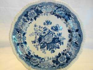 Antique Spode Gadroon Blue Rose Plate 1825 1833 P822  