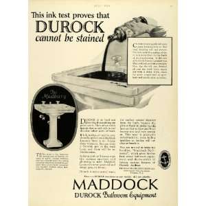 1926 Ad Maddock Durock Bathroom Equipment Madbury Lavatory Sanitary 