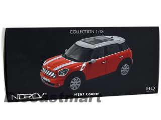 NOREV 118 BMW 2010 MINI COOPER NEW DIECAST MODEL CAR RED WITH WHITE 