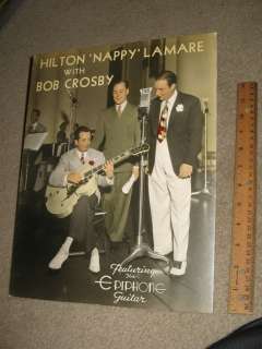 Epiphone Guitar 1940s store display,Bob Crosby CBS radio microphone 