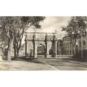  1920s Vintage Postcard Arch of Constantine and Colosseum 