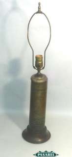 Rare Bezalel Brass Bomb Shell Case / Cartridge Lamp, Jerusalem 