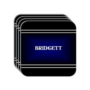 Personal Name Gift   BRIDGETT Set of 4 Mini Mousepad Coasters (black 