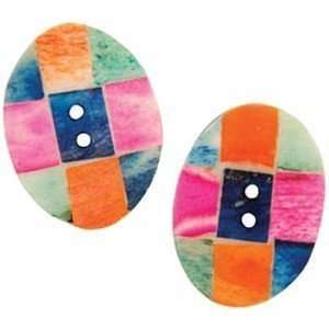  Vision Trims Handmade Bone Buttons (34mm) Oval Bright 