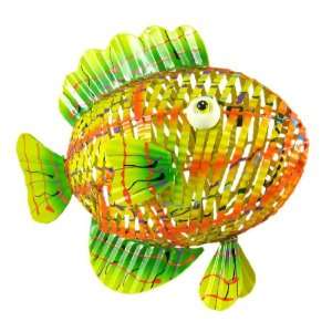 Brightly Painted Metal Fish Statue Candle Holder