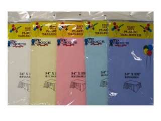Closeout Plastic Table Covers 54x108 Rectangle 5colors  
