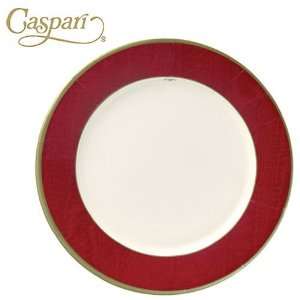  Caspari Paper Plates 971DP Moire Red Dinner Plates 