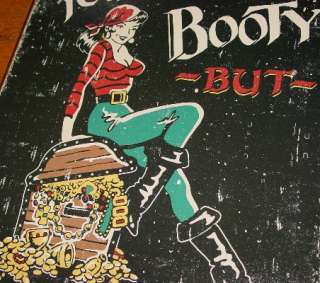 Pirate Pin Up Girl Treasure Chest Retro Style Tin Sign  