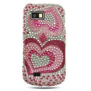 NEW PINK HEARTS BLING HARD CASE 4 SAMSUNG BEHOLD 2 T939  