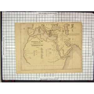  C1880 Map Georgraphy Hebrews Noah Red Sea Egypt Shem