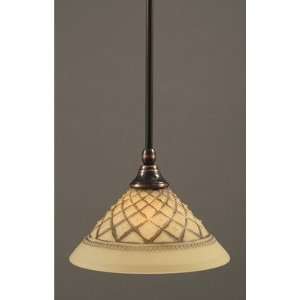   Mini Pendant with 10 Chocolate Icing Glass Shade Finish Black Copper