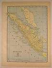 Sumatra Dutch Indonesia 1902 Cram antique color lithogr